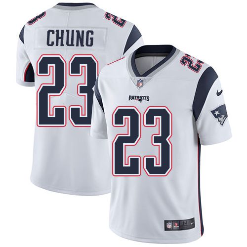 Men New England Patriots #23 Patrick Chung Nike White Limited NFL Jersey->new england patriots->NFL Jersey